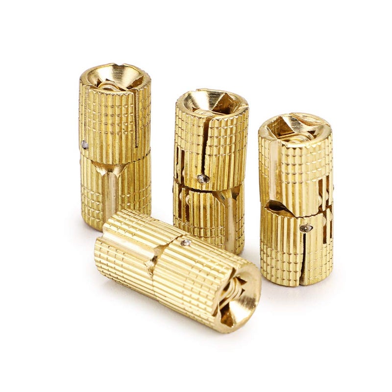 OwnMy 10mm Hidden Brass Barrel Hinges 4PCS, Concealed Box Hinge Invisible Furniture Hinge 180 Degree Opening Angle Cabinet Hinges for DIY Jewelry Box Hand Craft - Image 1